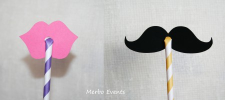 Bigotes y labios para cañitas Merbo Events